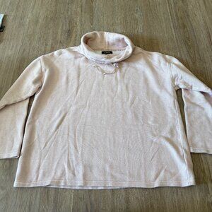 CHAPS Soft Knit Cowl Neck Sweater – Light Pink